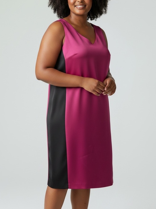 Club Monaco Dresses & Skirts - Club Monaco Sleeveless V-Neck Colourblock Dress Magenta Black